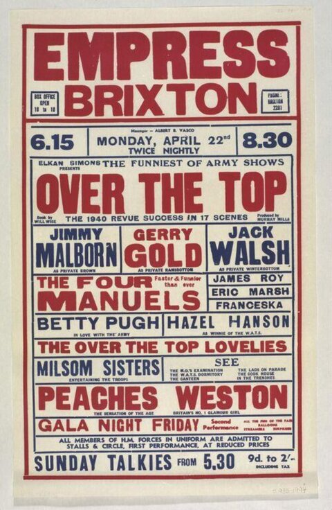 Vintage Empress Brixton Theatre Show Poster