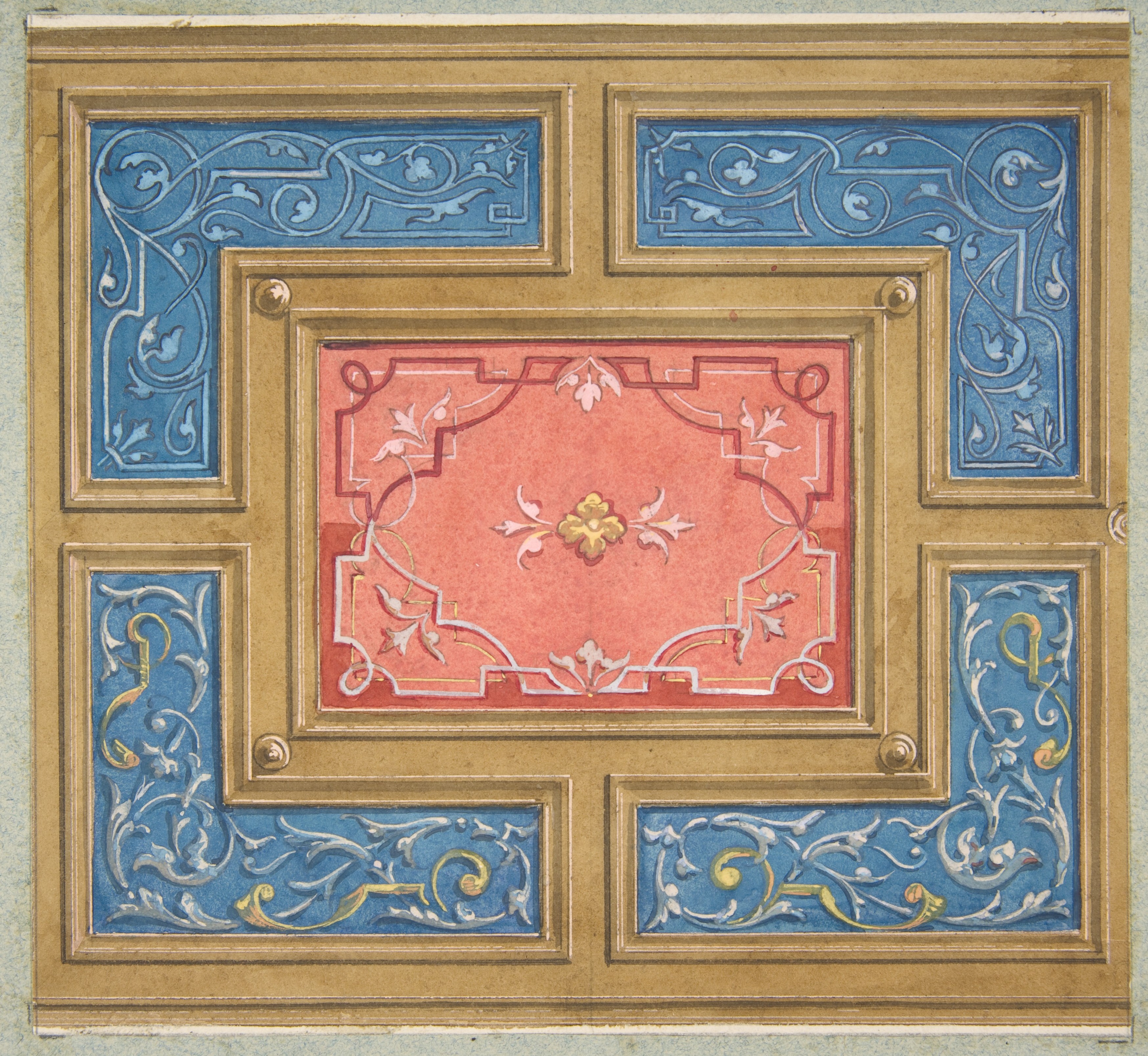 Ornate Coffered Ceiling Design