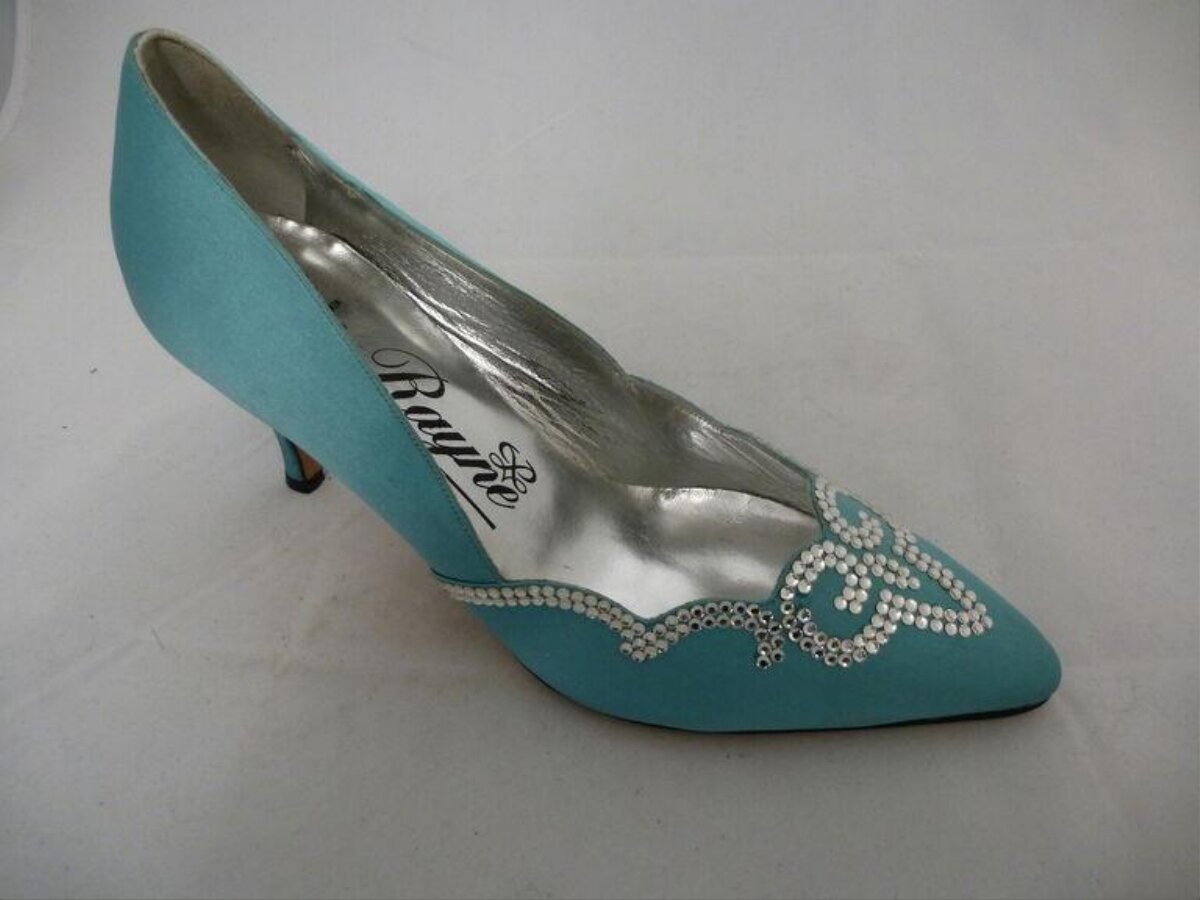 Turquoise Rhinestone High Heel Pump