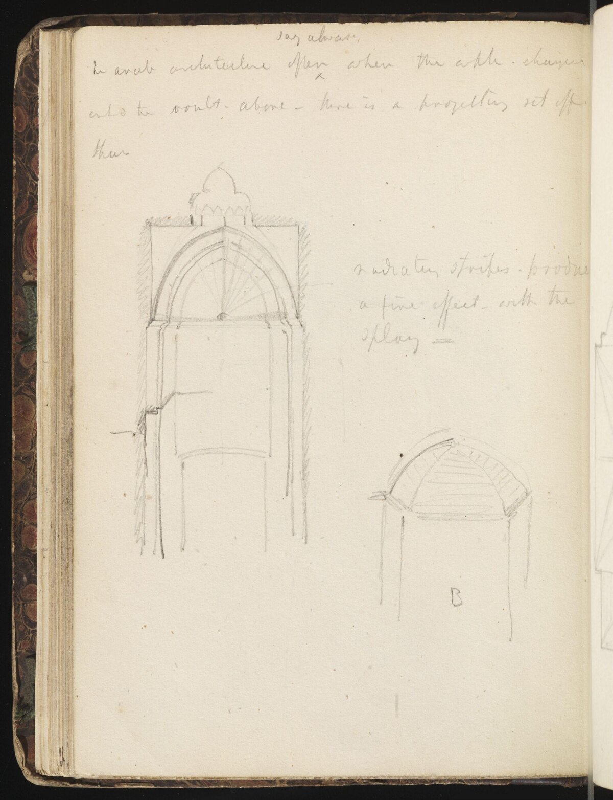 Architectural Arch Sketches in Old Notebook