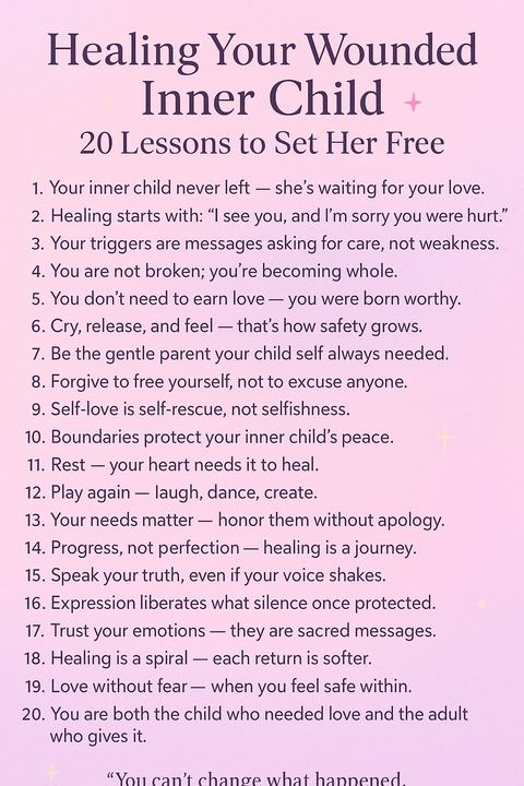 20 Lessons to Heal Your Wounded Inner Child