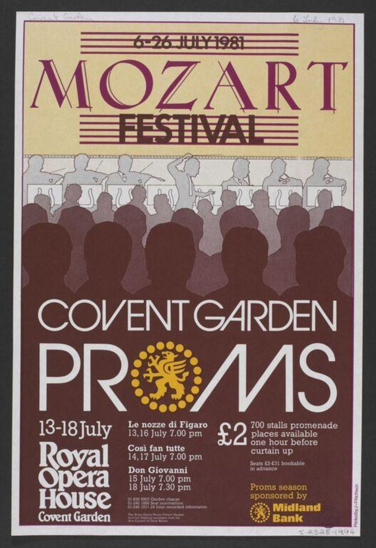 1981 Mozart Festival Proms Poster