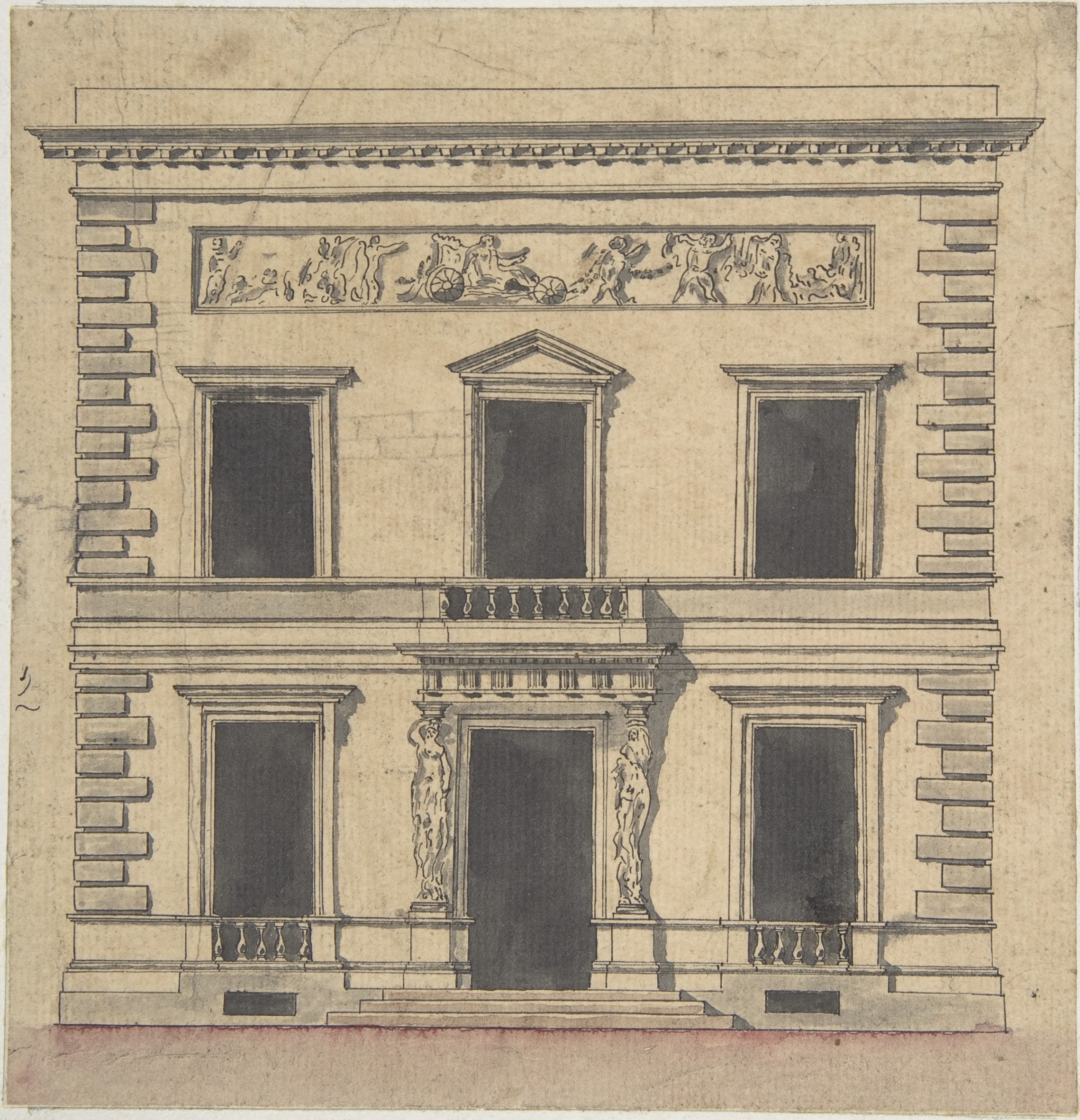 Classical Building Facade Sketch