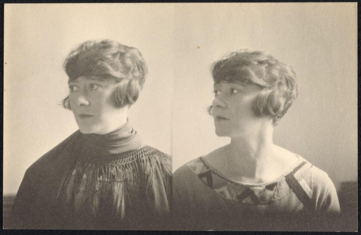Two Vintage Portraits of One Woman