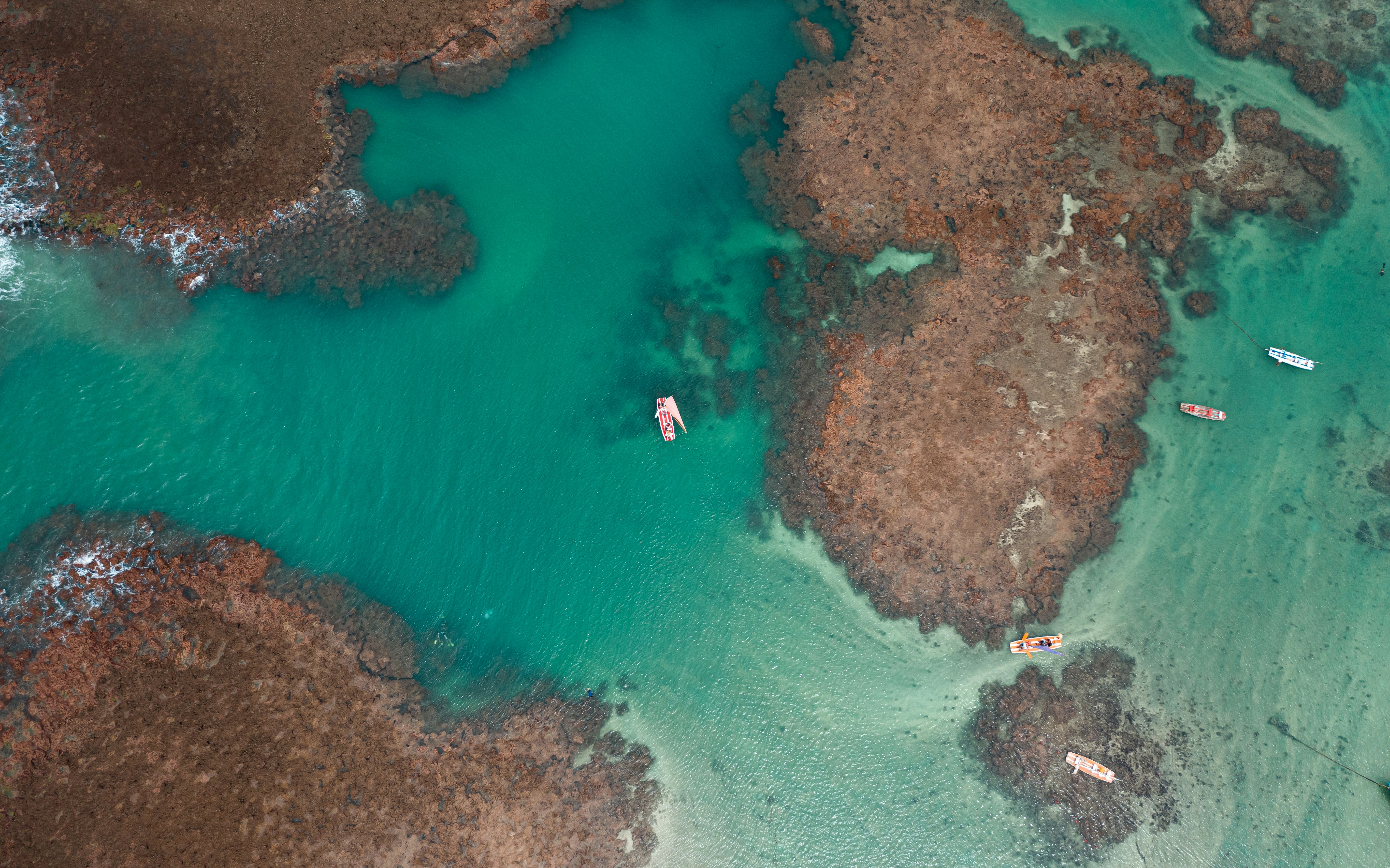 Aerial View of Coastal Coral Lagoon