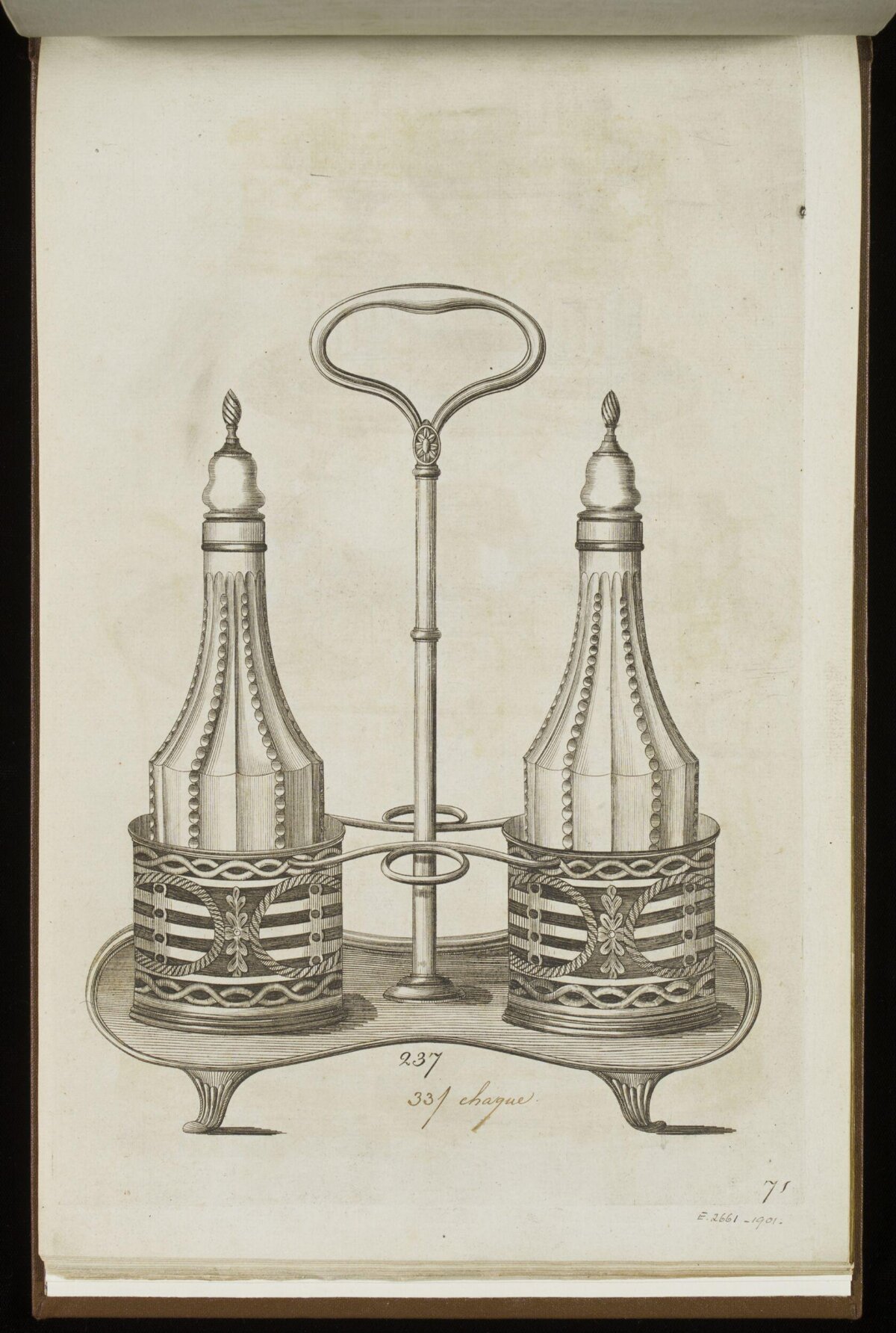 Antique Engraved Cruet Stand Illustration
