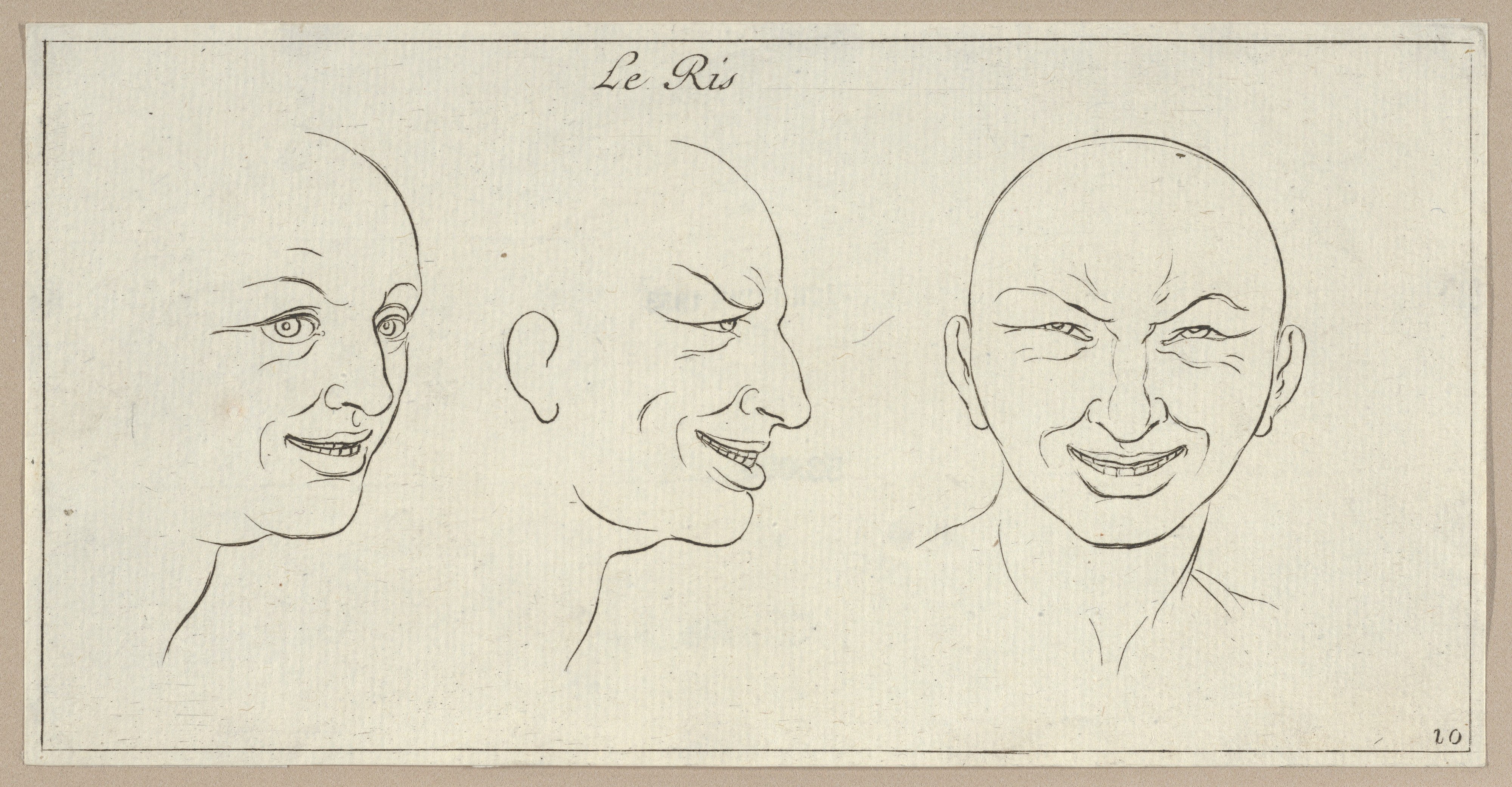 Three Sketches of Laughing Faces