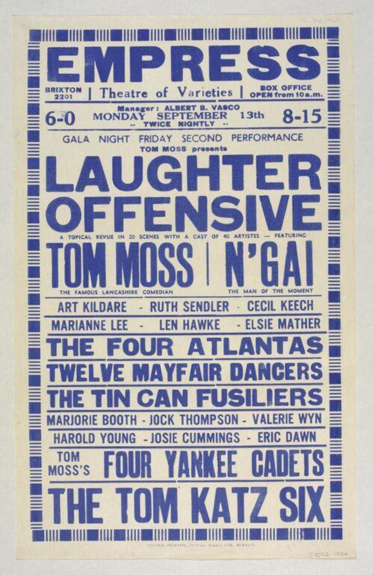 Vintage Laughter Offensive Theatre Playbill
