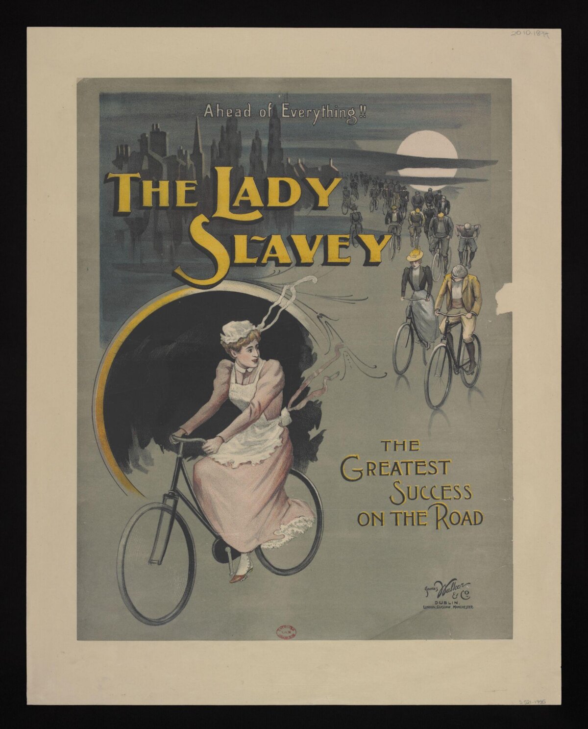 Vintage Lady Slavey Bicycle Ad Poster