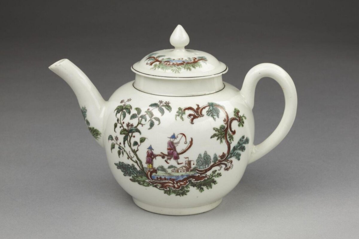 Painted Pattern Porcelain Teapot