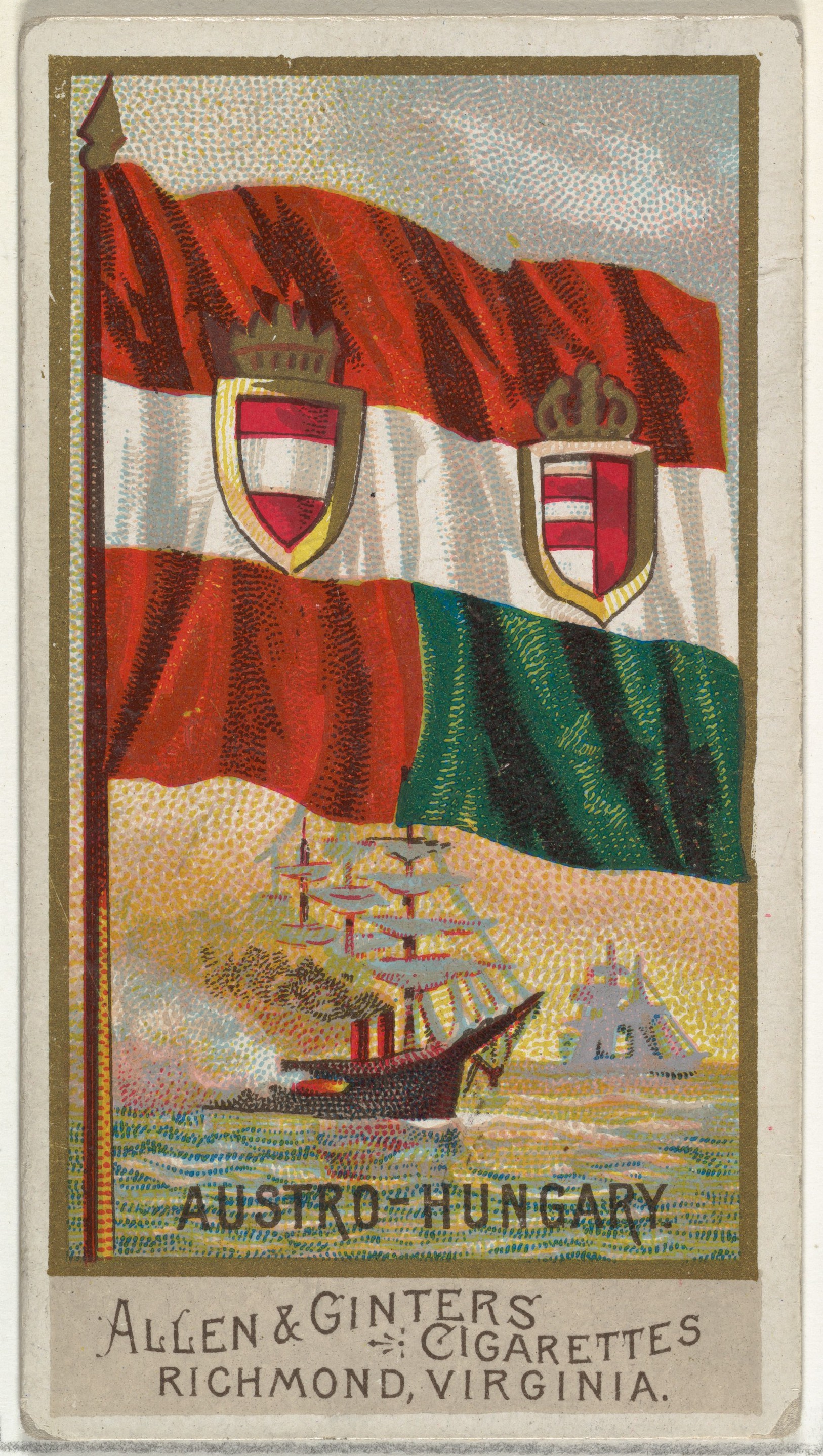 Vintage Austro-Hungary Flag Cigarette Card