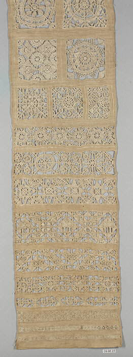 Antique Cutwork Linen Textile Band