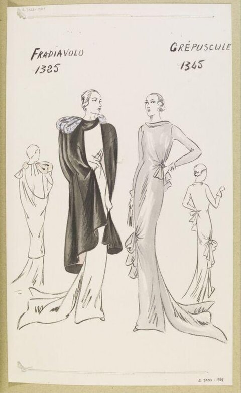 Vintage Evening Gown Fashion Sketches