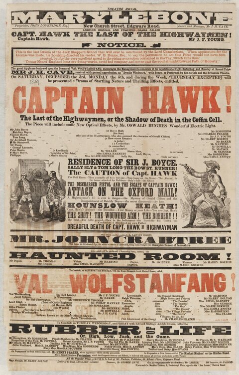 1859 Marylebone Theatre Playbill