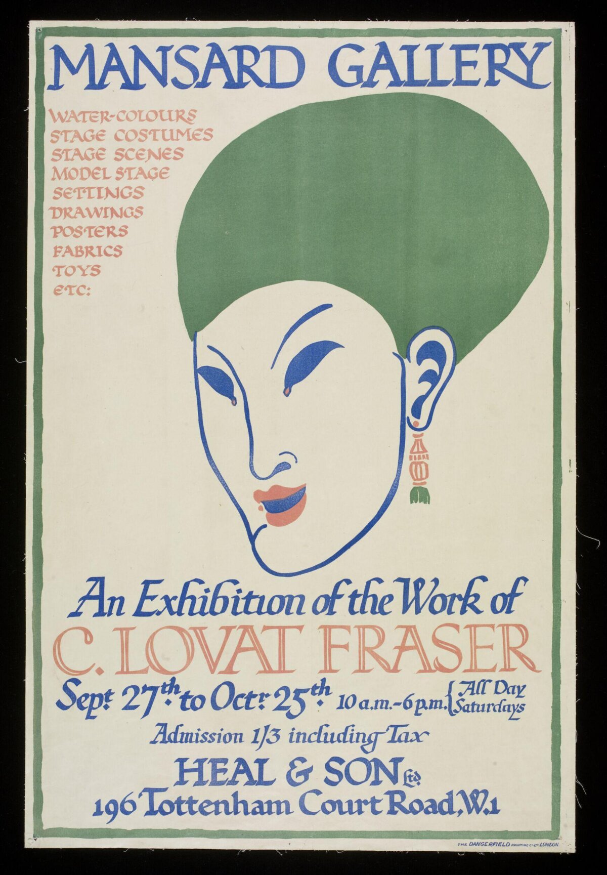 Mansard Gallery C. Lovat Fraser Exhibition Poster