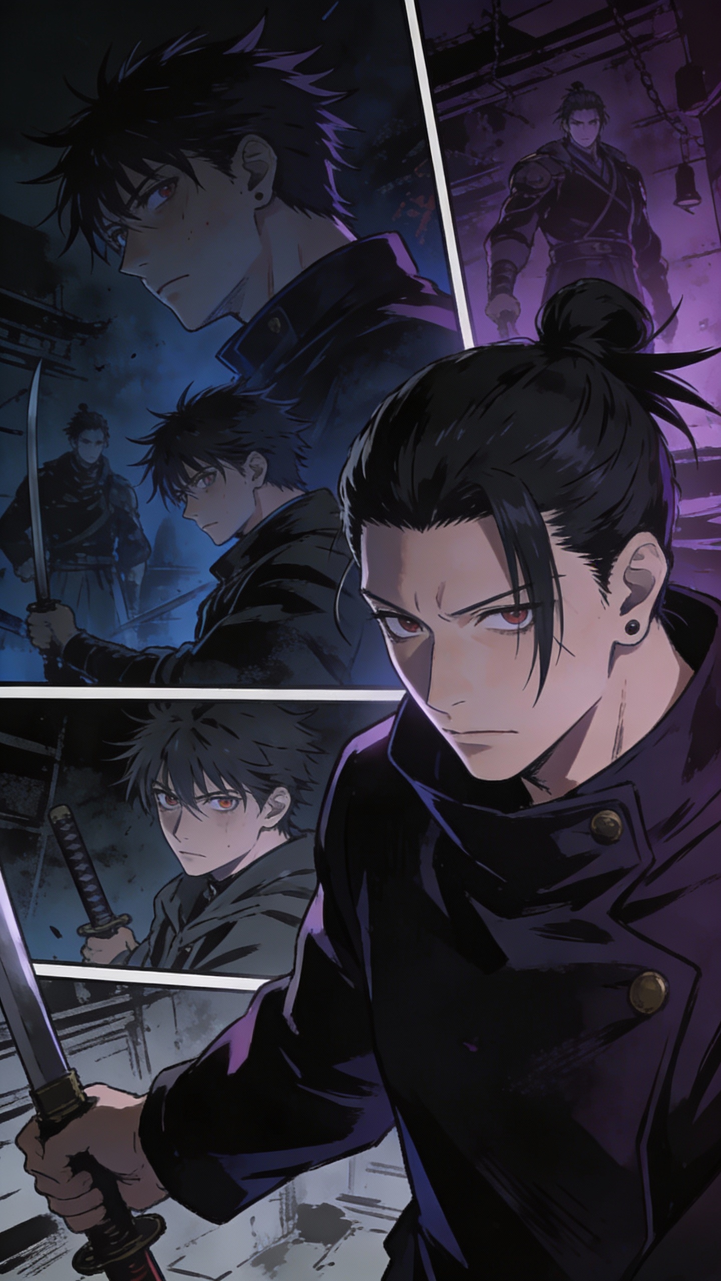Two Swordsmen in Manga Panels