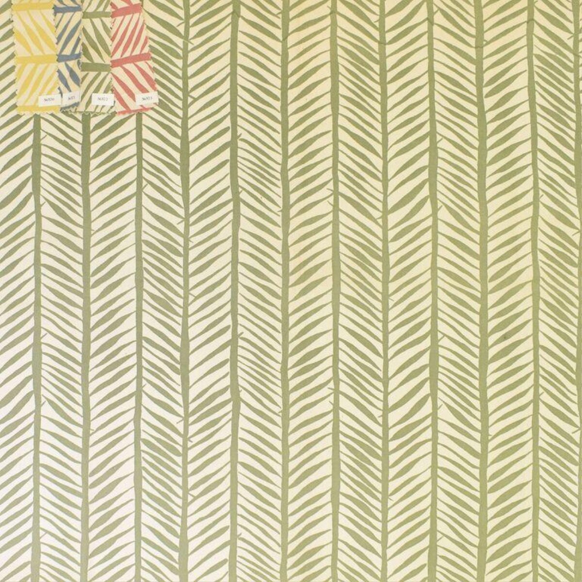 Olive Green Herringbone Fabric Pattern