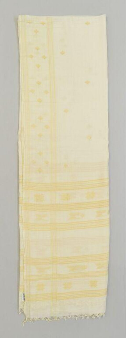 Light Yellow Woven Patterned Scarf