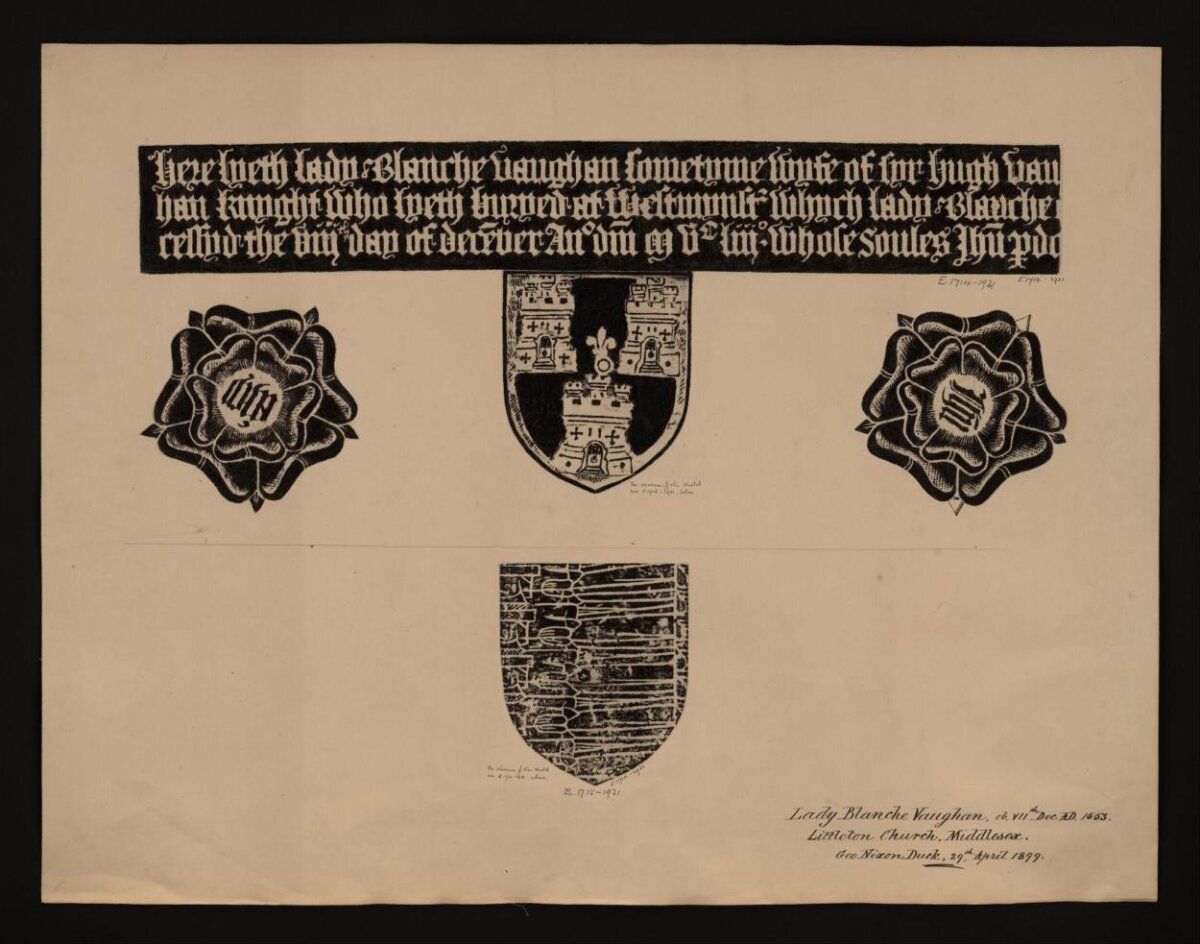 Lady Blanche Vaughan Memorial Brass Rubbing