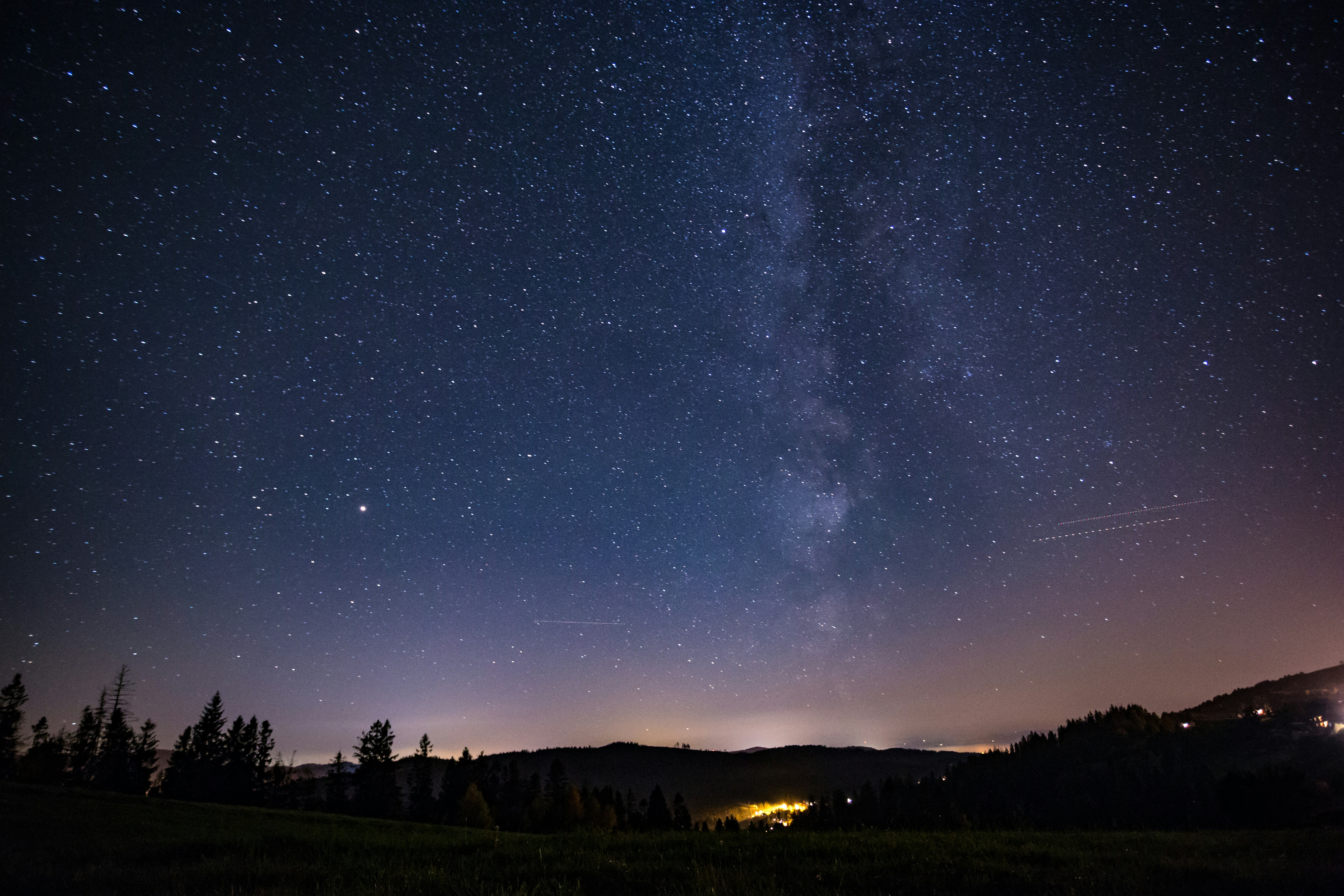 Mountain Night Sky with Milky Way