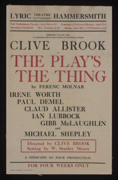 The Play's The Thing Theatre Poster