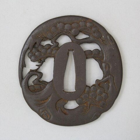 Openwork Iron Pine Sword Tsuba