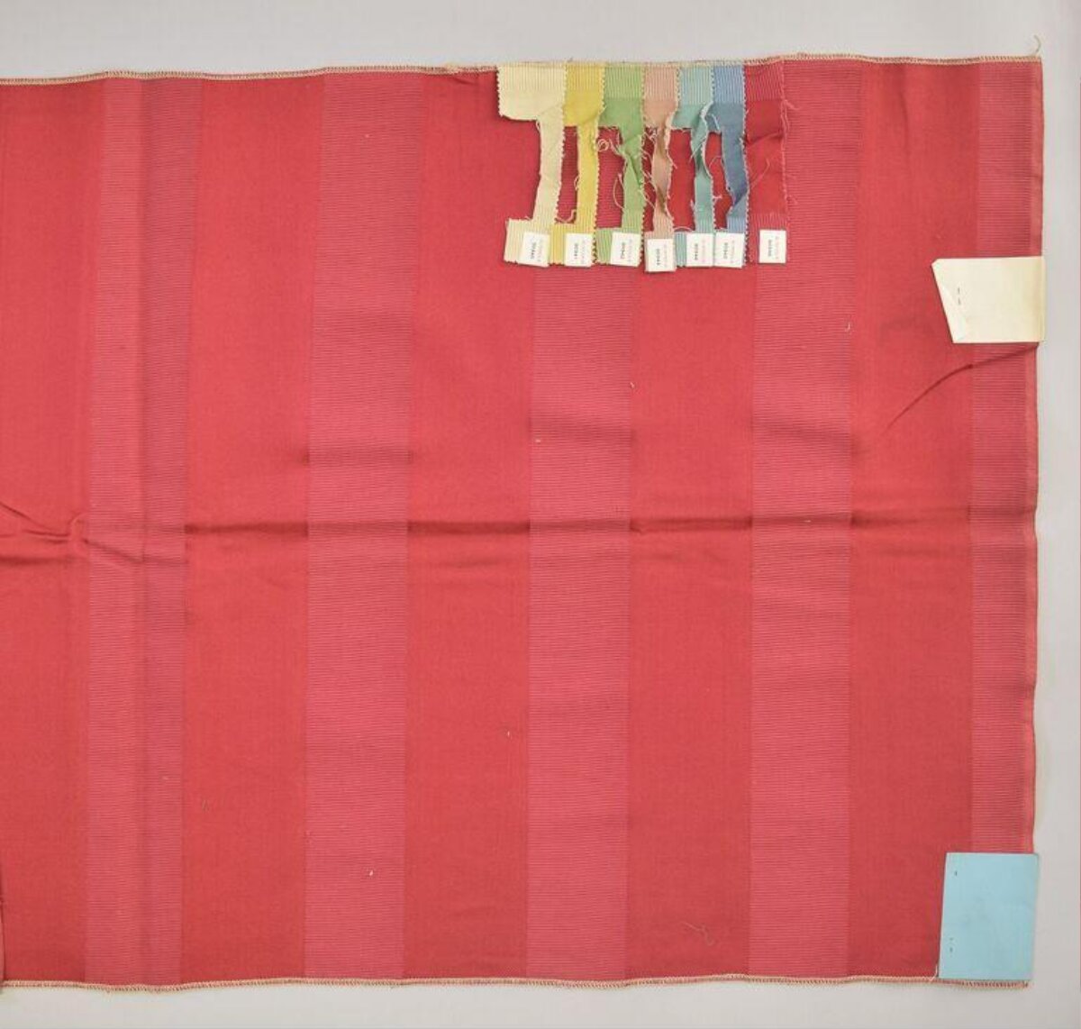 Red Striped Fabric Sample Board