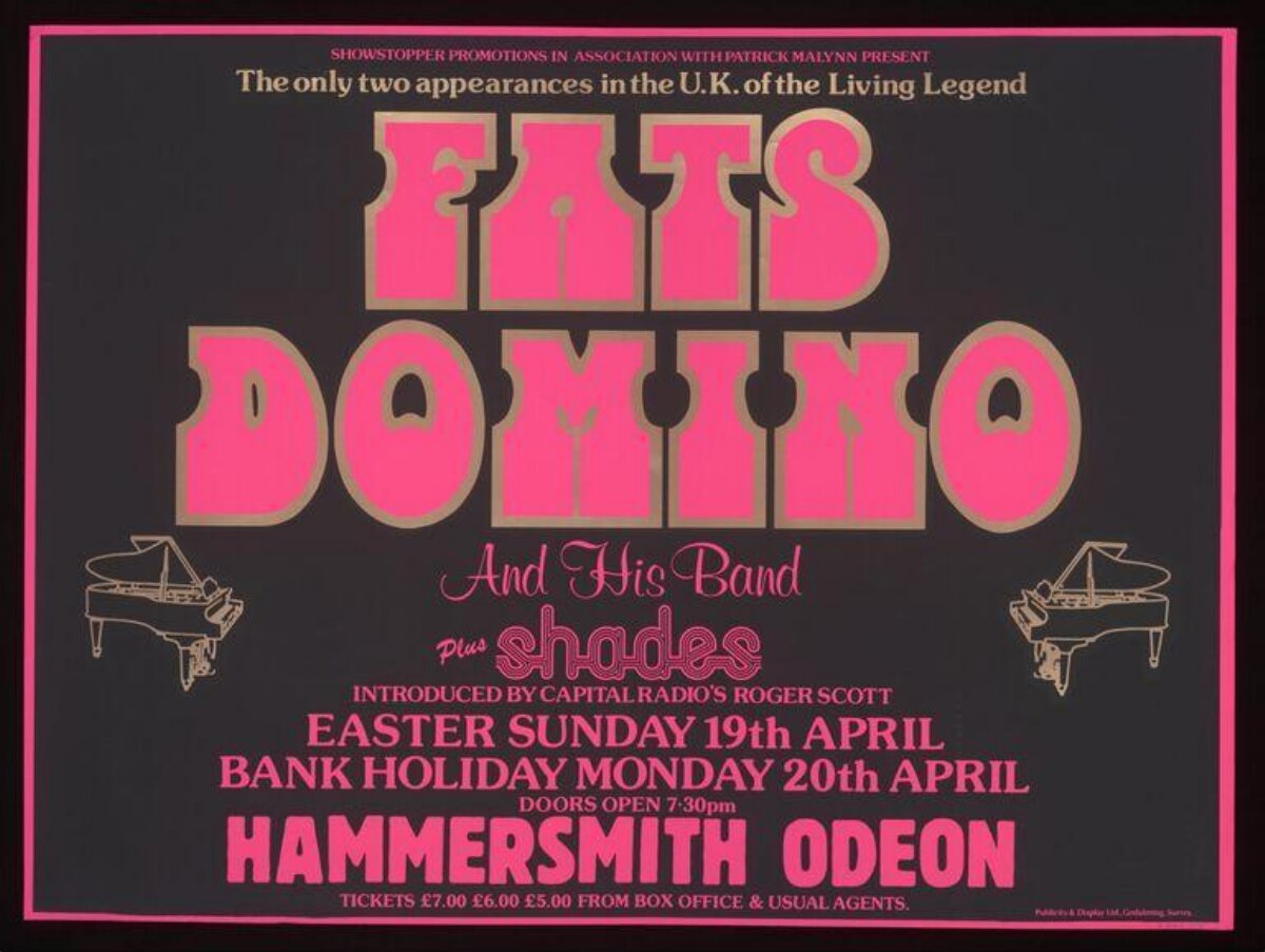 Fats Domino UK Concert Poster