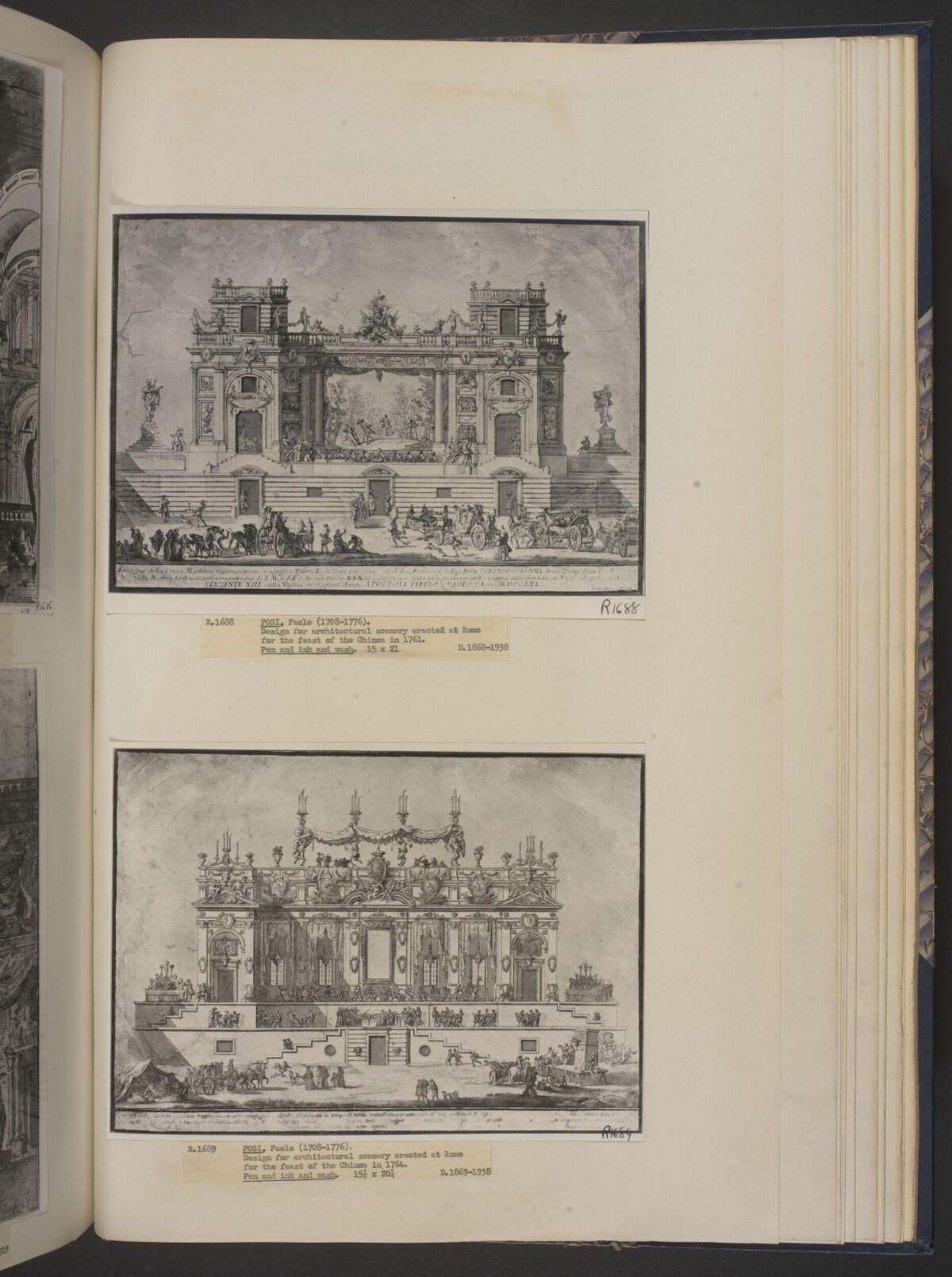 Two Antique Architectural Design Sketches