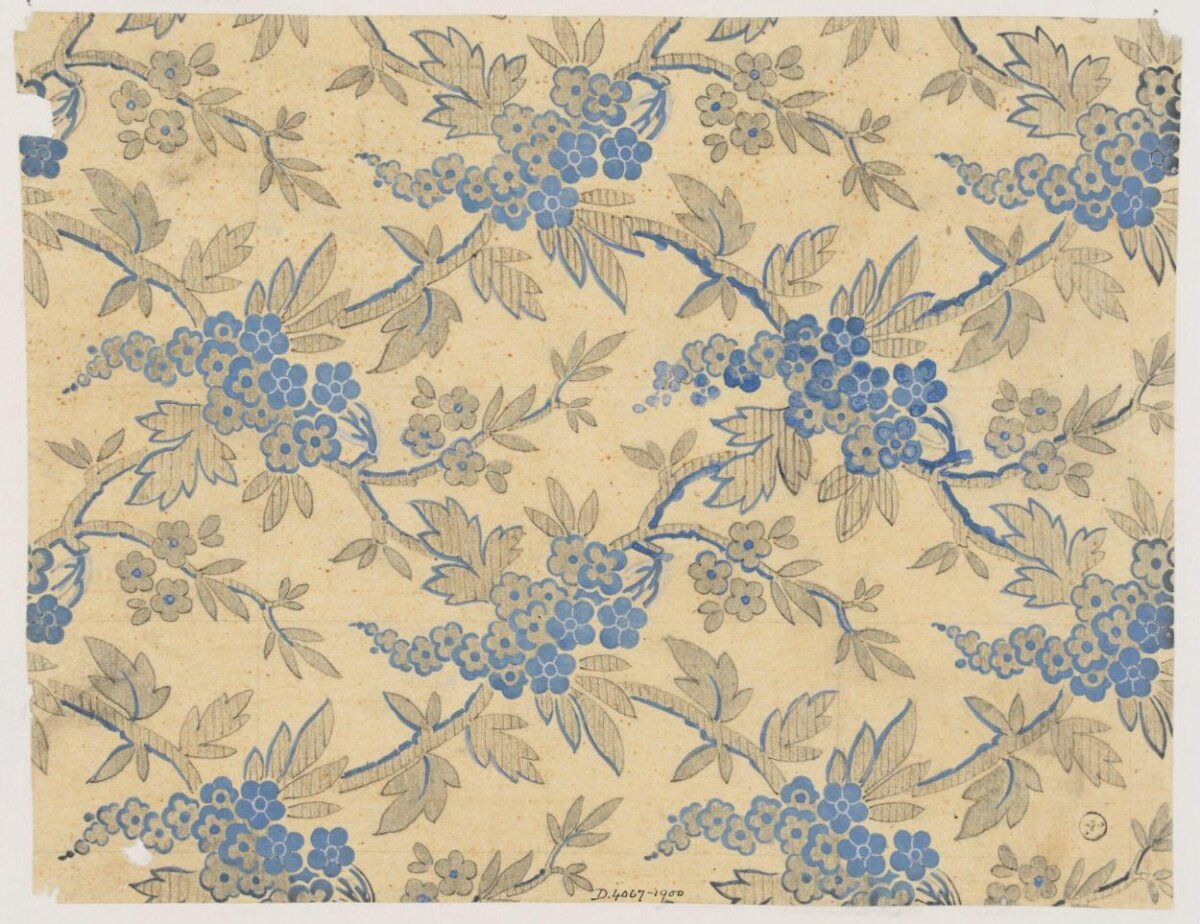 Vintage Blue Floral Pattern Design