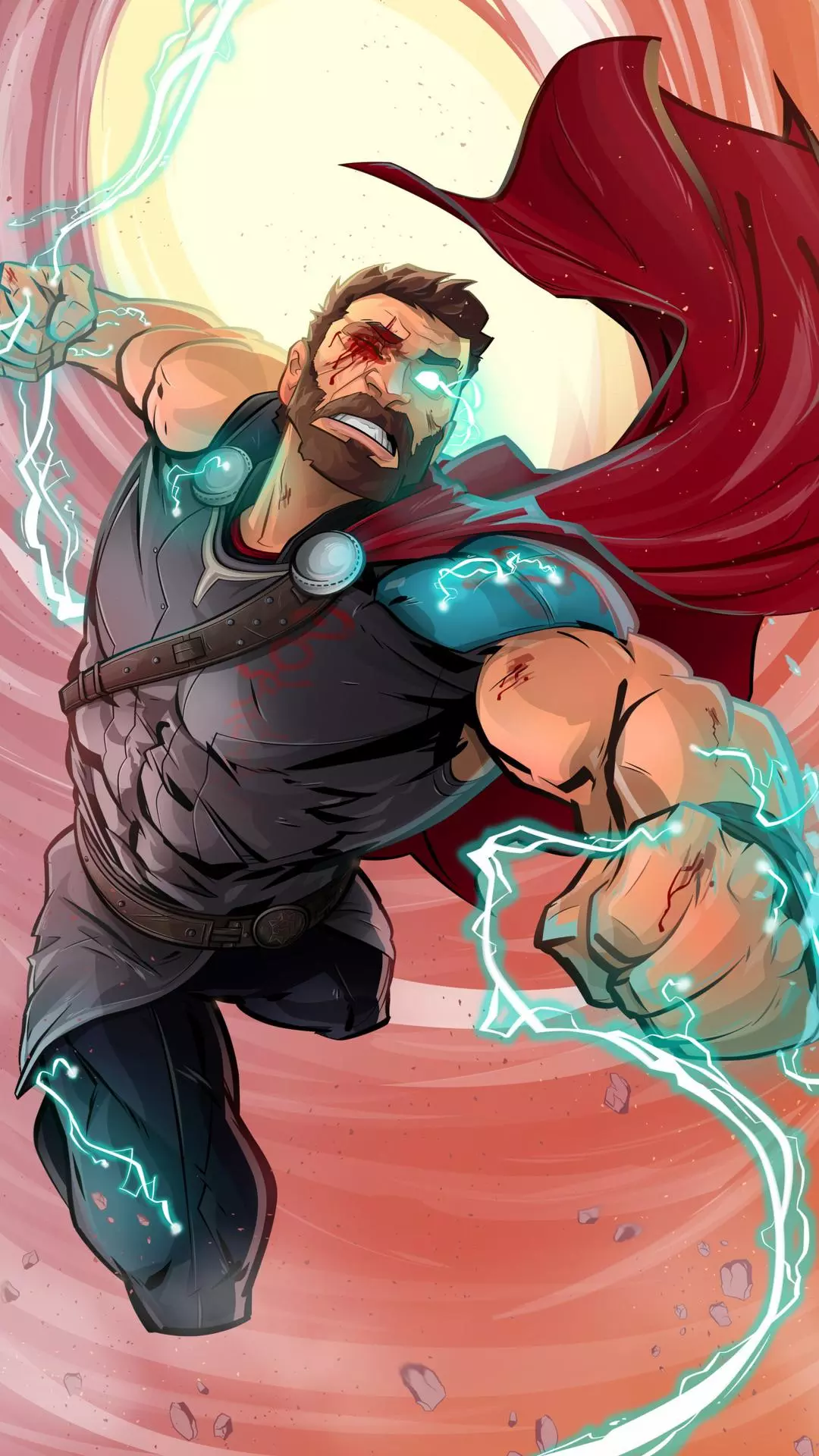Injured Thor Charging Forward