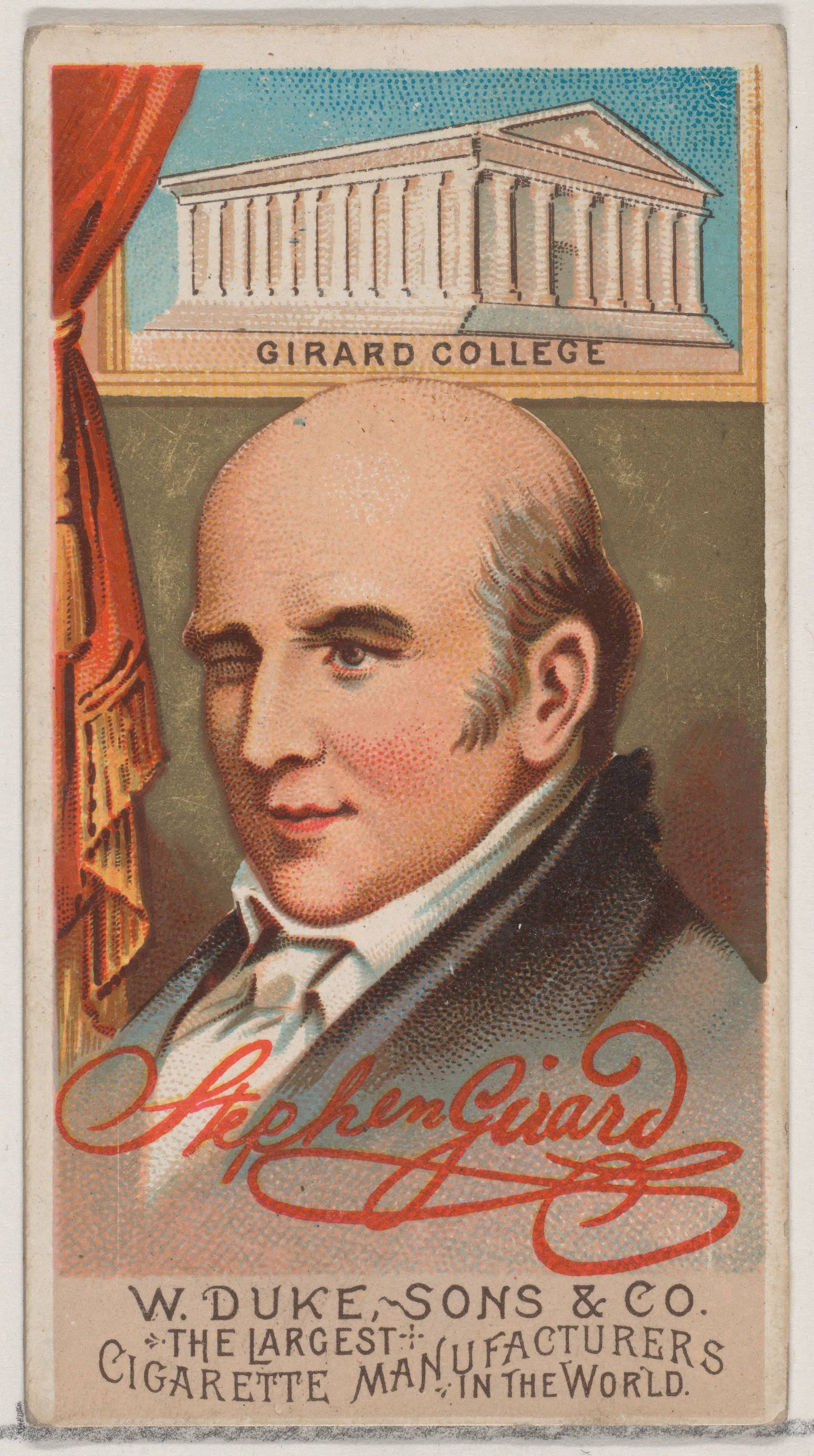 Vintage Stephen Girard Cigarette Card