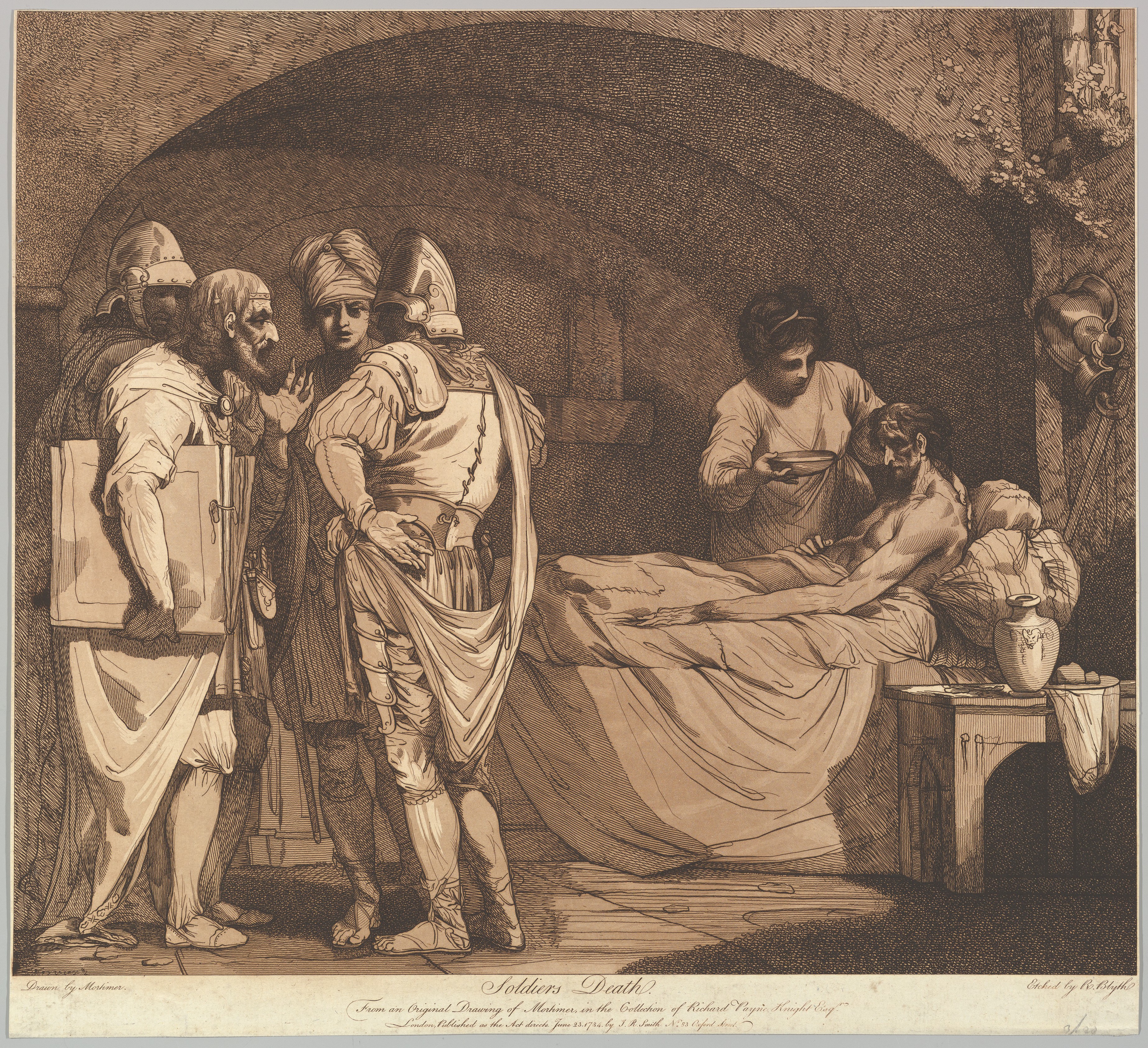 Soldiers Death Historical Engraving