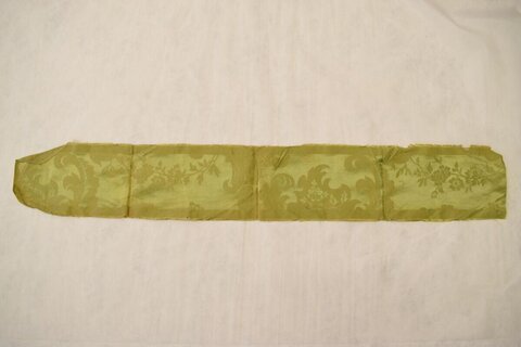 Antique Green Floral Silk Fabric Strip