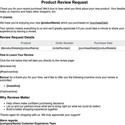 Product Review Request