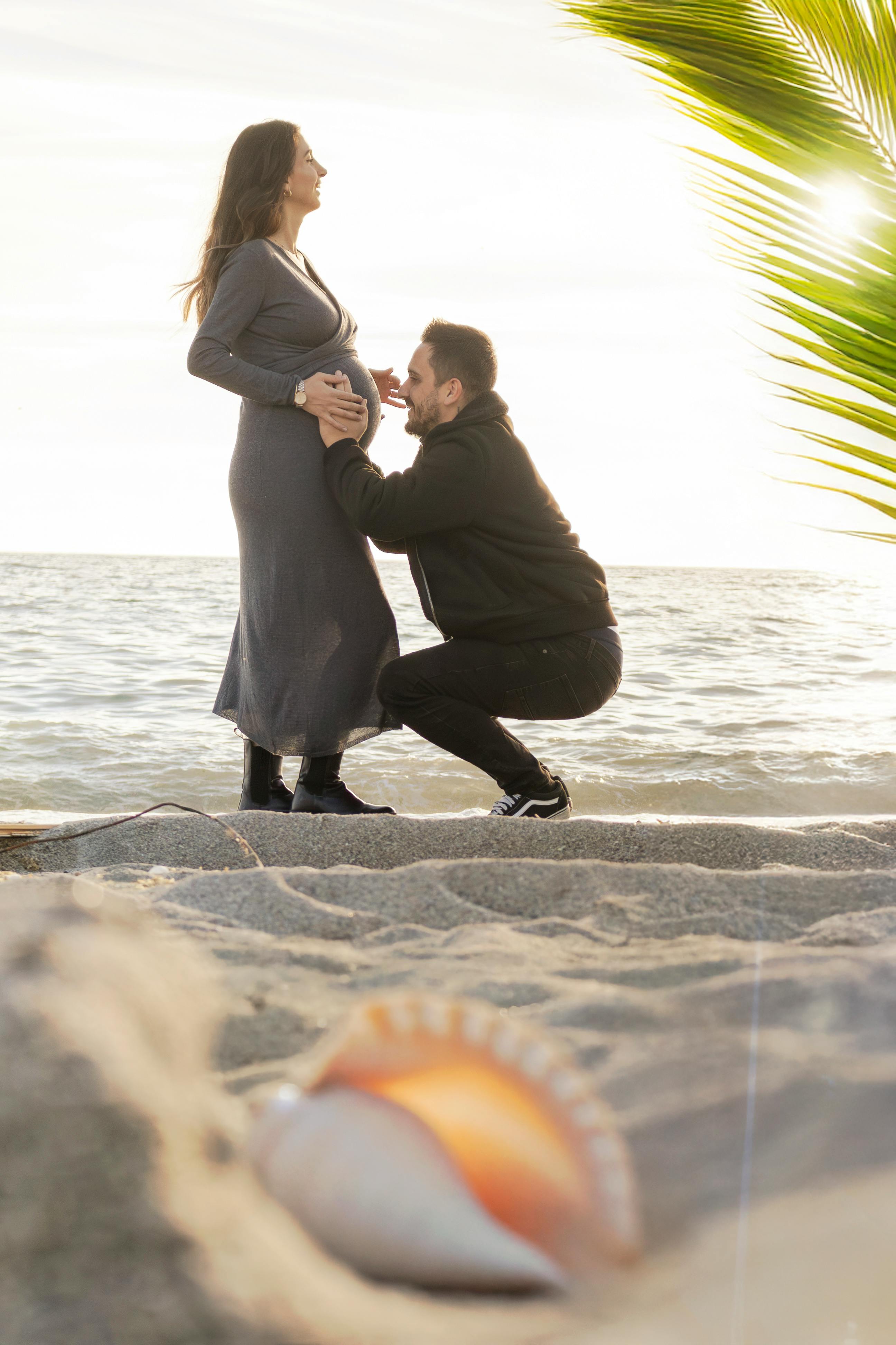 Expecting Couple on Beach