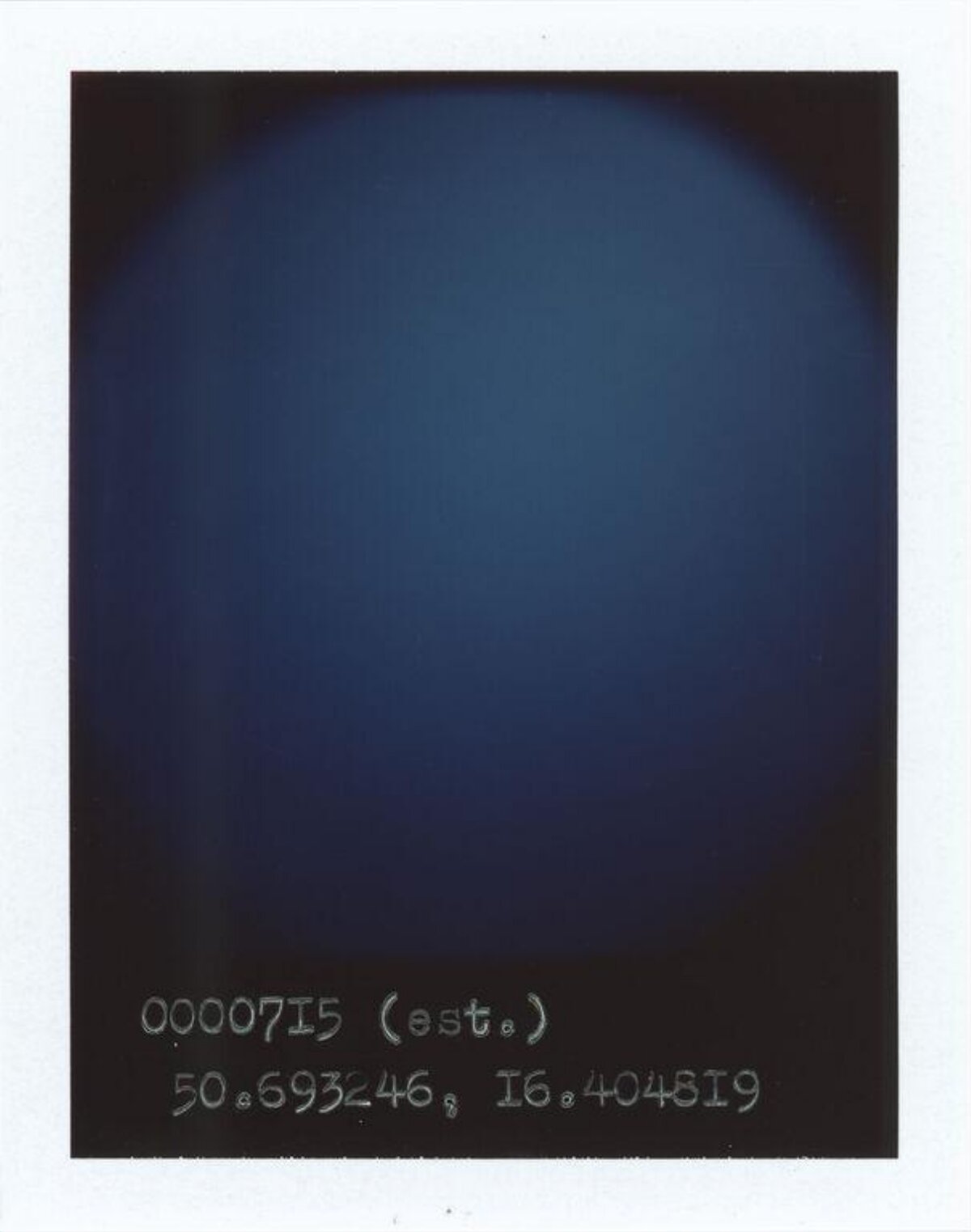 Blue Gradient Polaroid with Coordinates