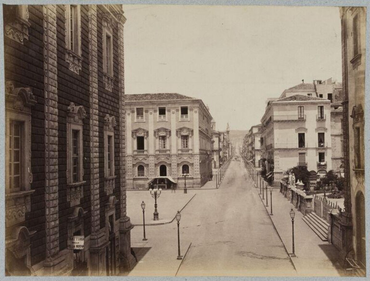Vintage European City Street View