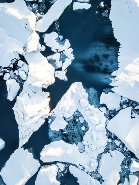 Aerial View of Broken Sea Ice