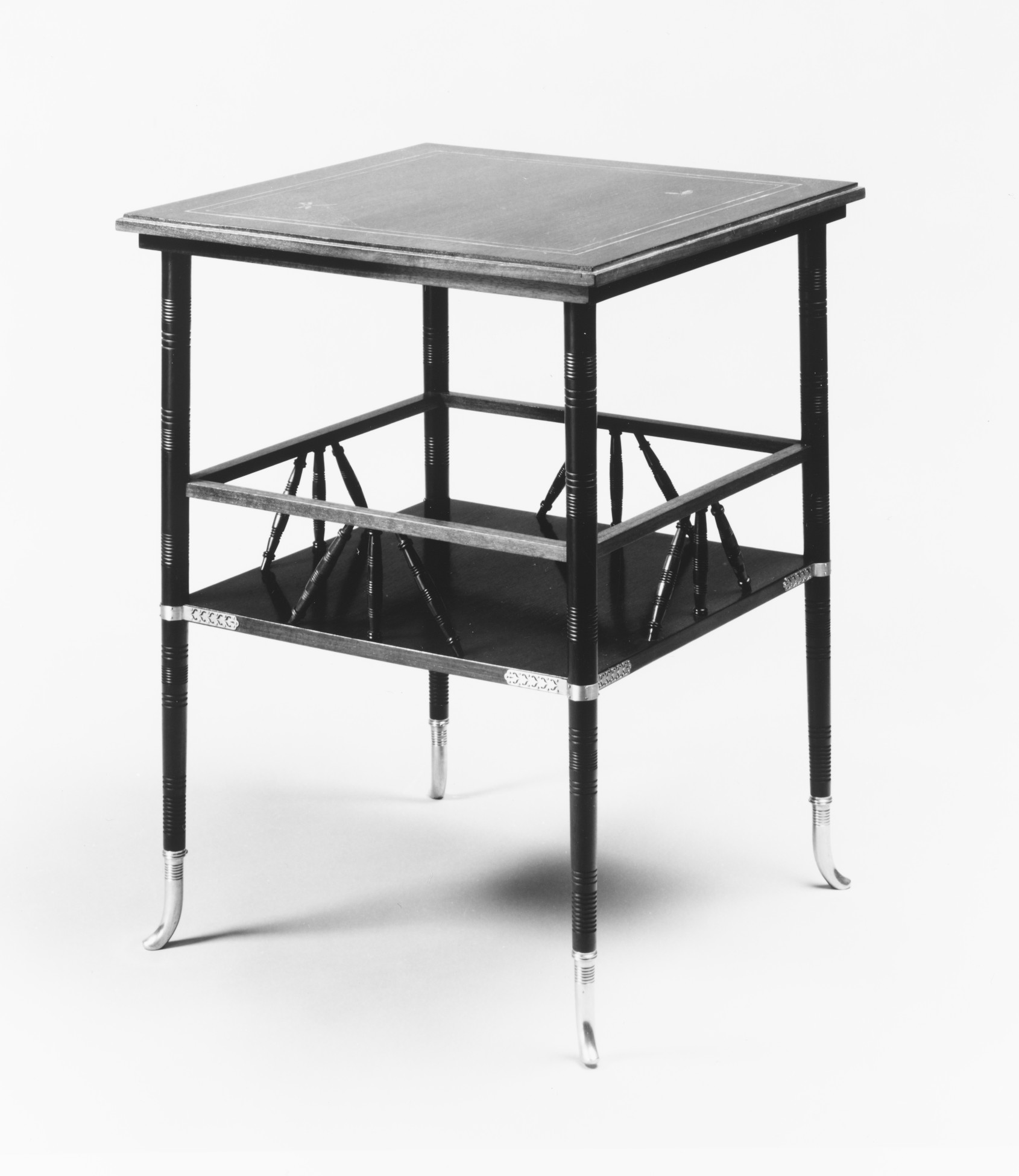 Antique Black Square Side Table