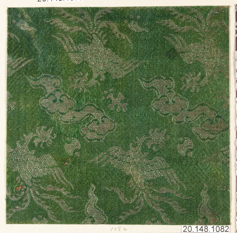 Green Brocade with Phoenix Cloud Pattern