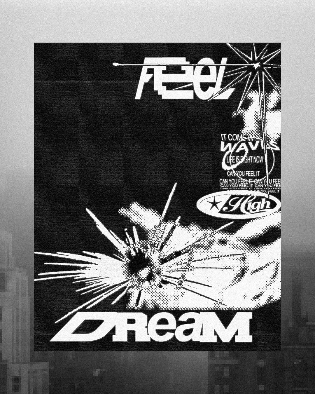 Black and White Feel Dream Graphic Poster