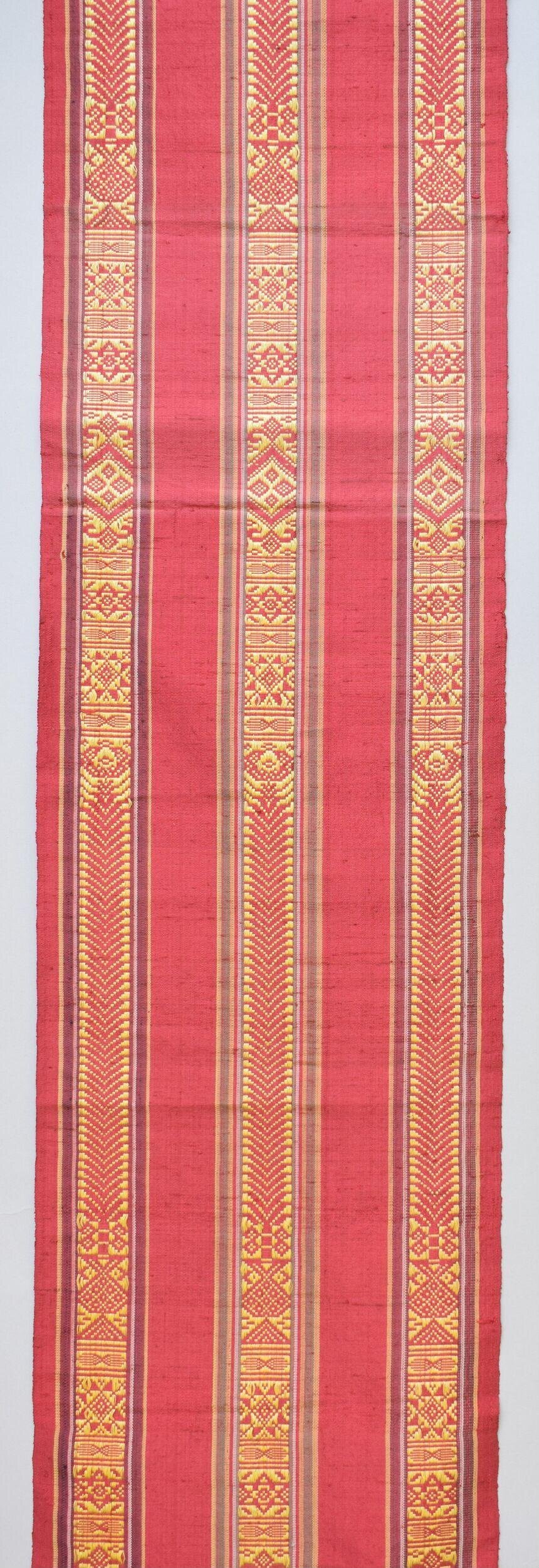 Red Traditional Patterned Woven Textile