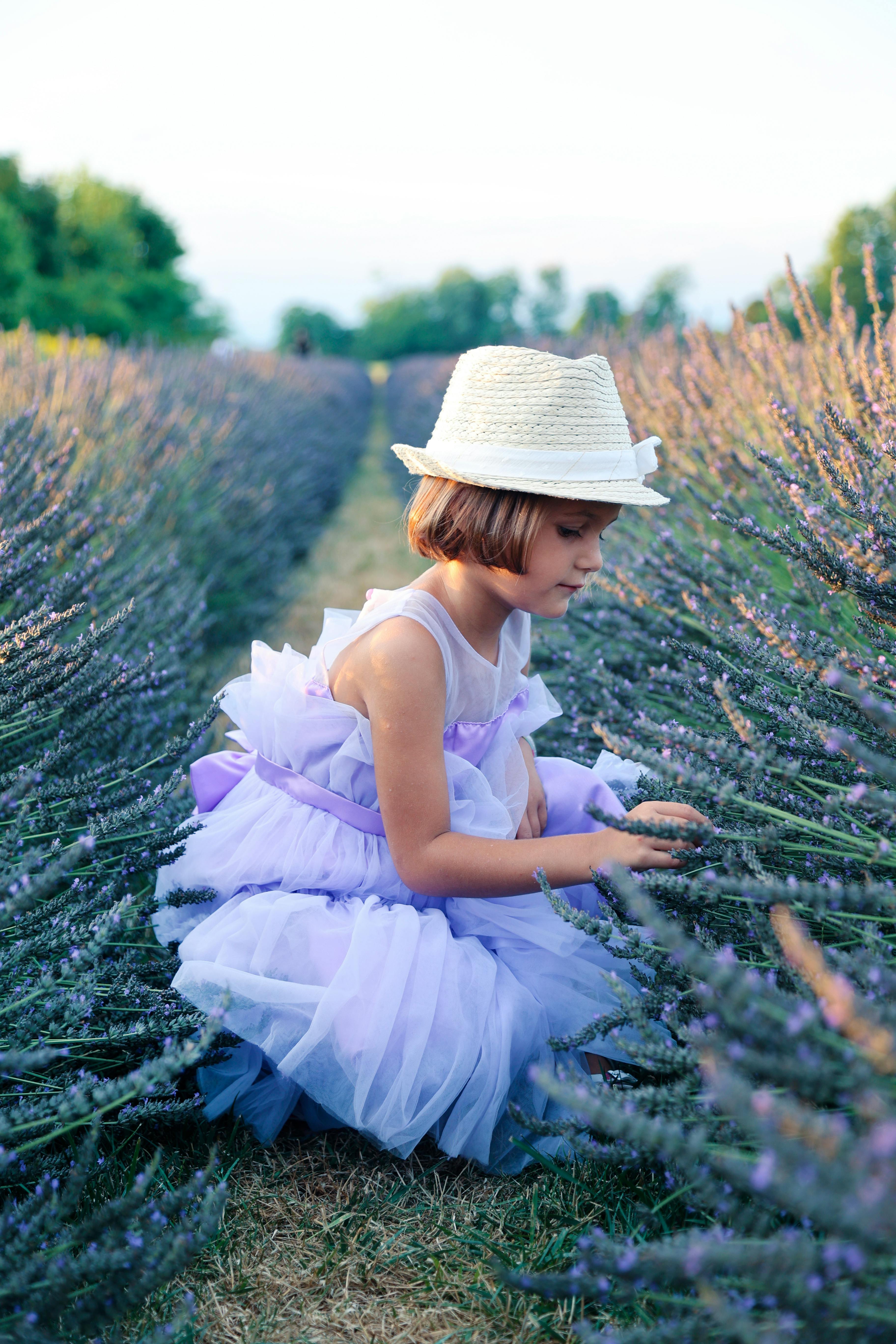 Little Girl in Lavender Field