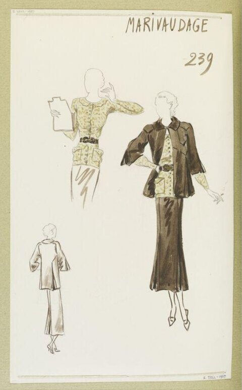 Vintage Fashion Design Sketch