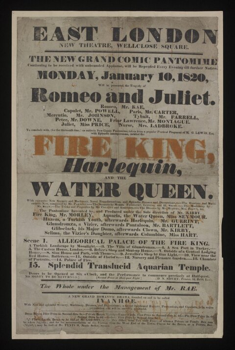 1820 East London Theatre Playbill