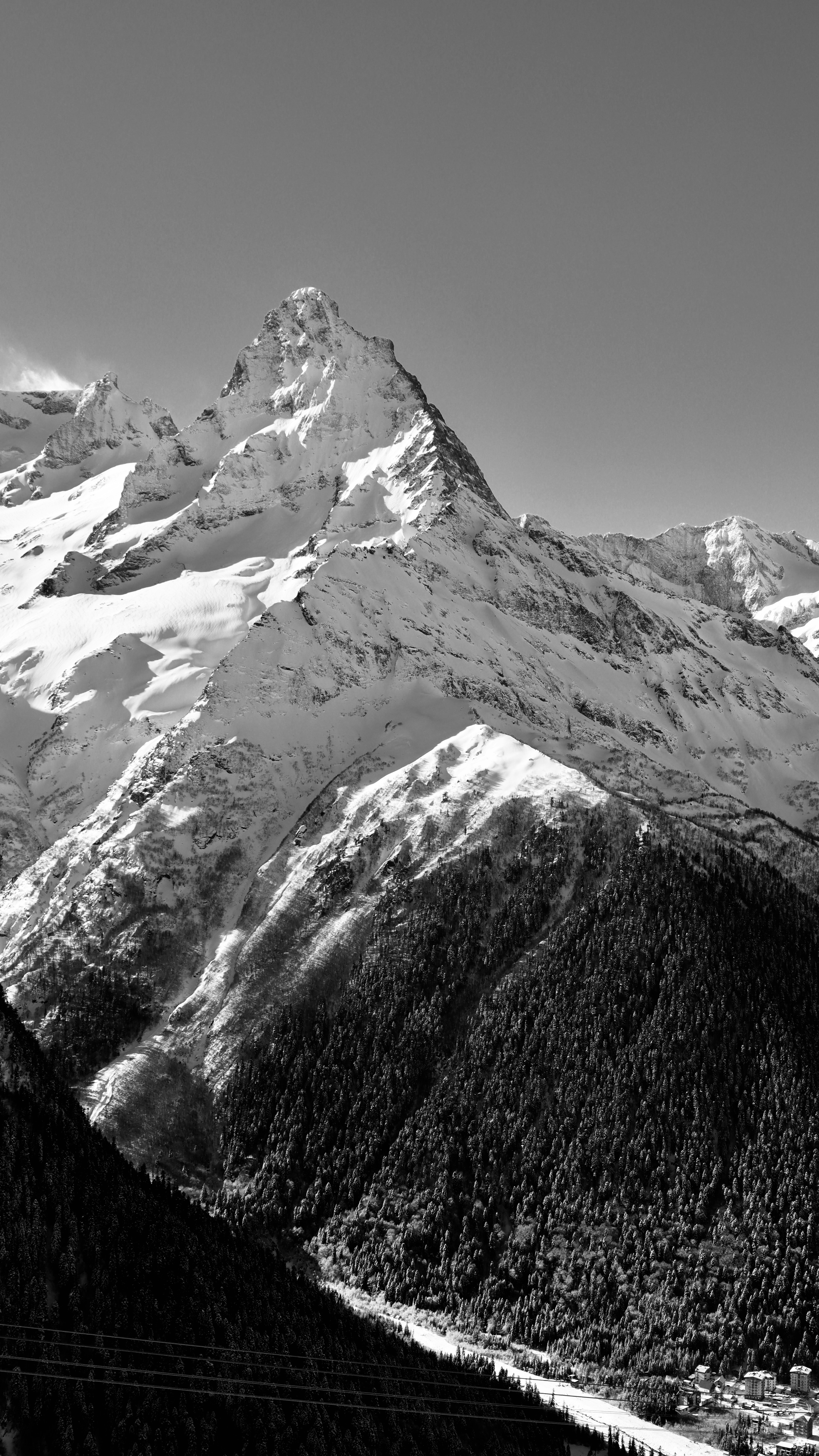 Snow-capped Alpine Mountain Landscape