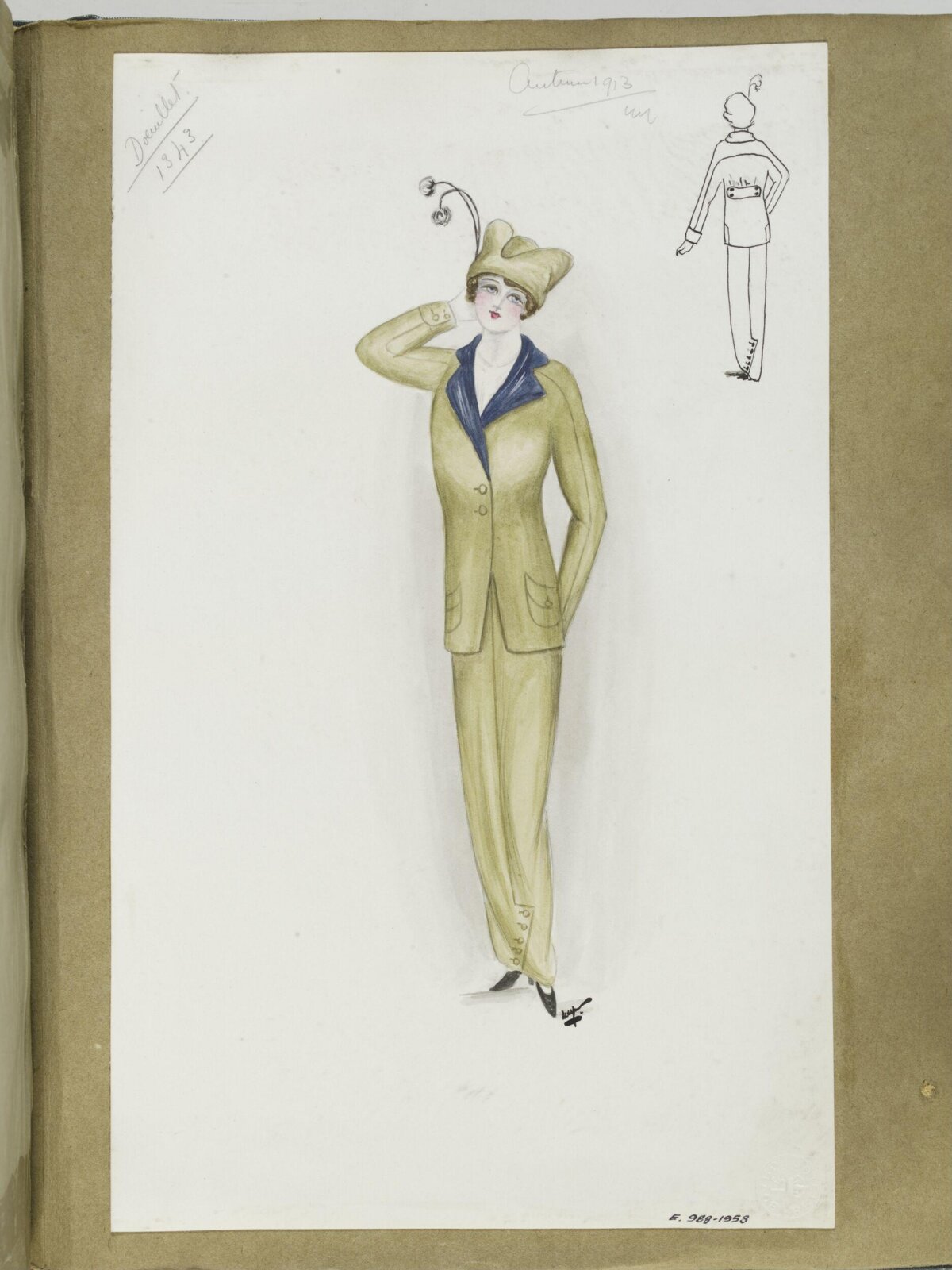 1913 Women's Pantsuit Fashion Sketch