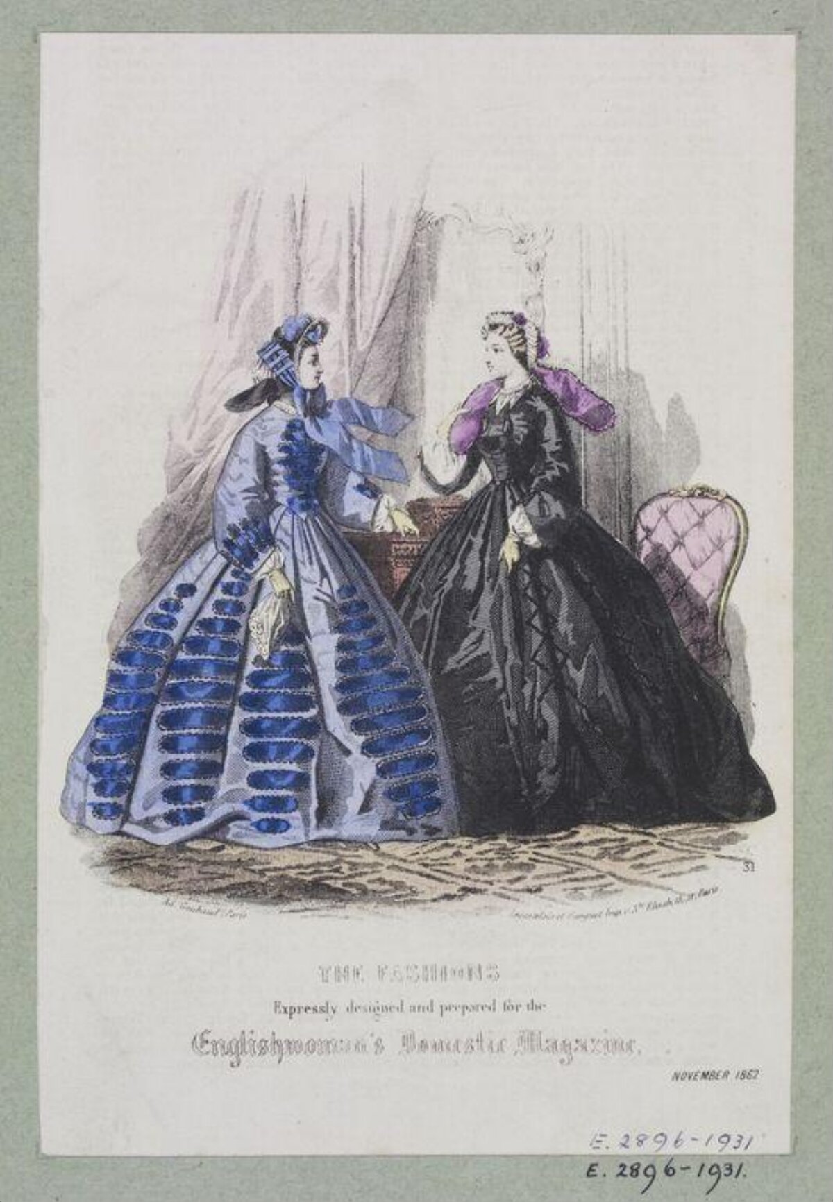 1862 Victorian Women's Fashion Illustration