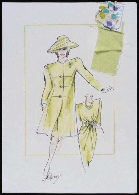 Yellow Outfit Fashion Design Sketch